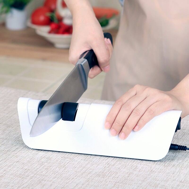 RISAMSHA Electric Knife Sharpener Diamond Knife Sharpener Ceramic Knives Can Be Sharpened RE002