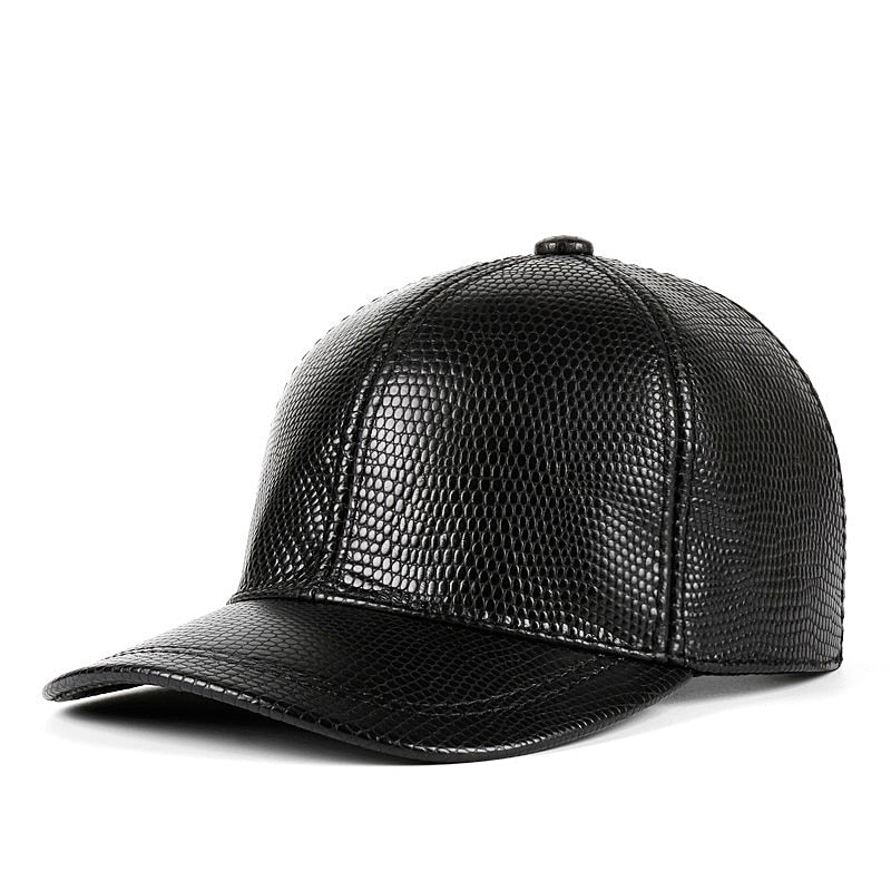 Winter Leather Hat Mens Korean Casual Baseball Caps For Man Crocodile Printed Warm Gorra Dad Beige Peaked Hockey Golf Casquette