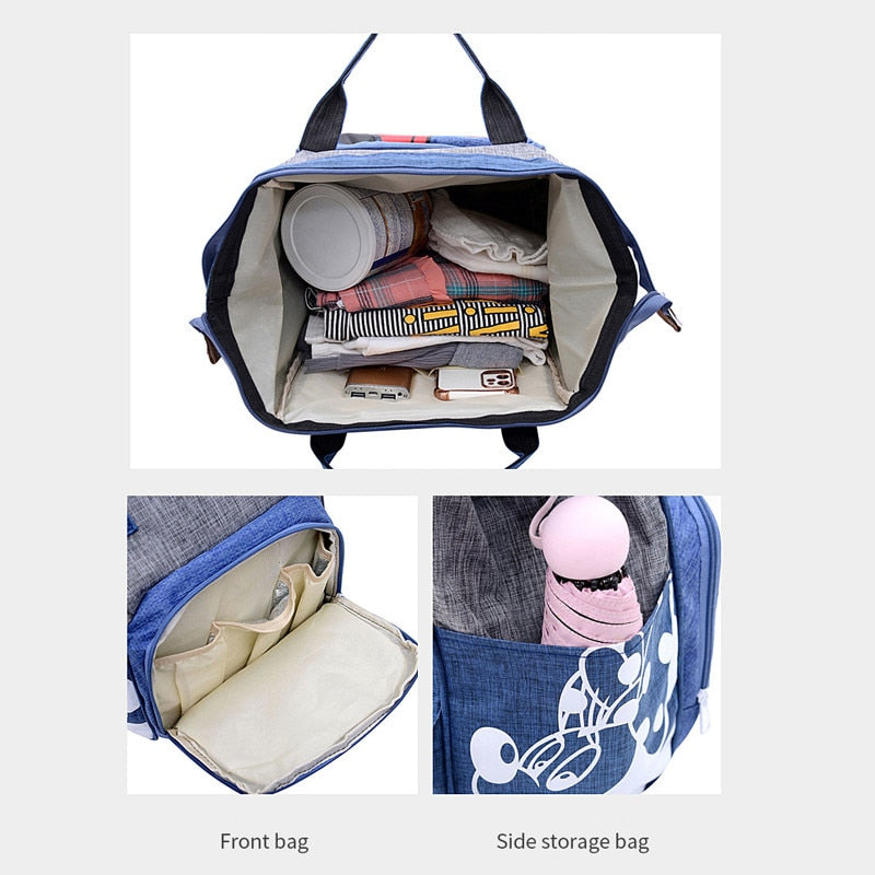 Disney Minnie Mickey Baby Bags for Mom Multifunctional Diaper Bag Backpack Maternity Baby In Diaper Bags Mummy Baby Stroller Bag