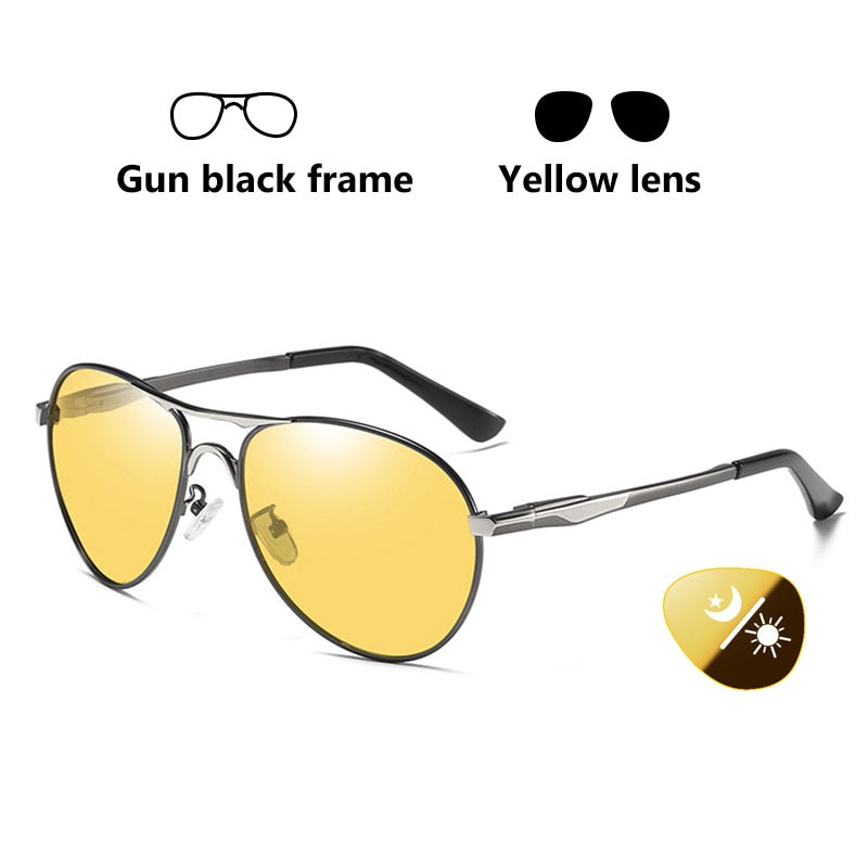New Trend Intelligent Aviation Photochromic Sunglasses Polarized Men Day Night Vision Driving Sun Glasses Male gafas de sol