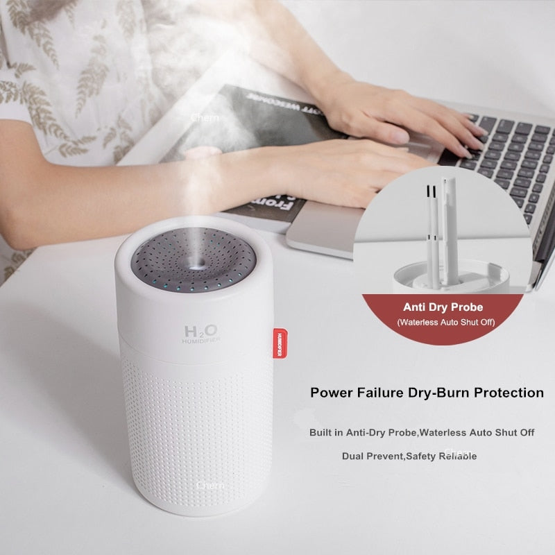 Large Capacity 750ML Humidifier Wireless Ultrasonic USB Rechargeable Aroma Diffuser Color LED Mist Maker Quite Humidificador