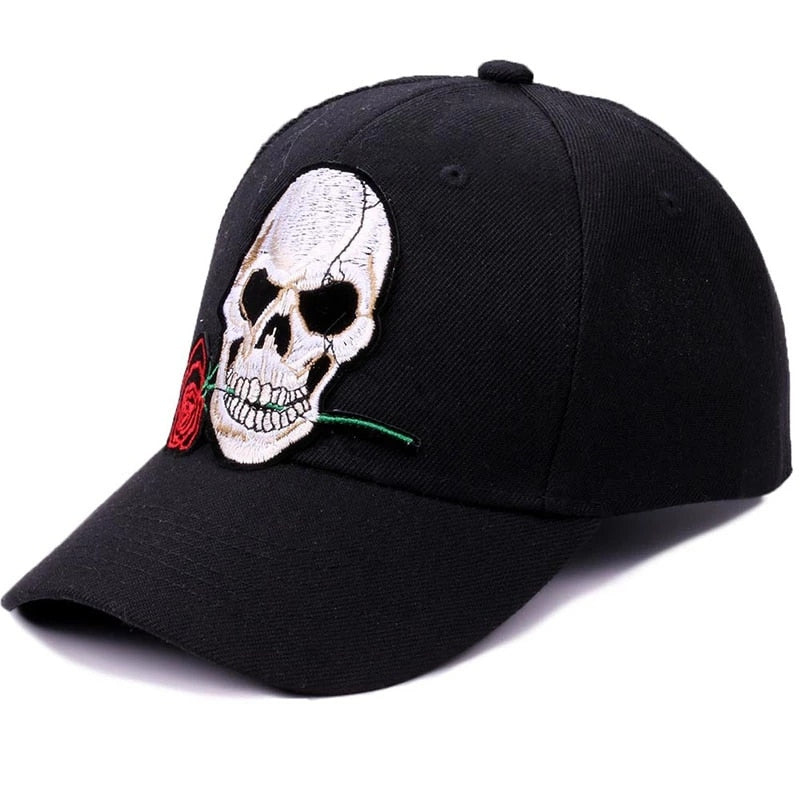 Cool Men Women Skull Embroidery SunShade Baseball Cap Snapback Summer Outdoor Sport Sunscreen Hip Hop Adjustable Cotton Hats P55