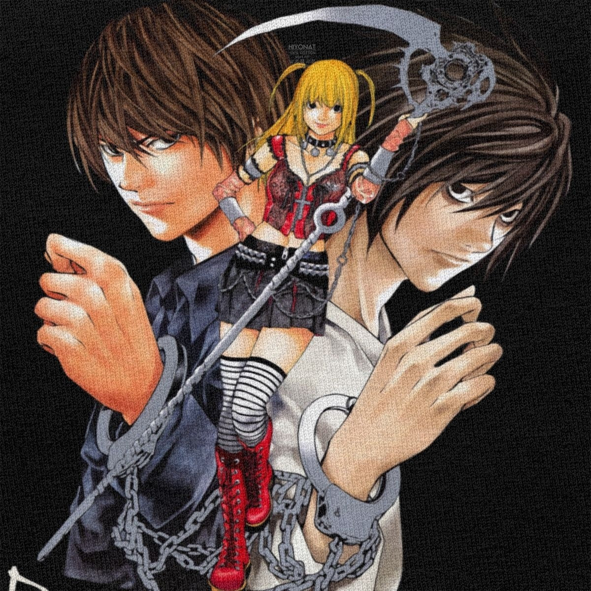 Classic Japan Anime Yagami Misa And Lawliet T Shirt Men Short Sleeved Manga Death Note T-shirt 100% Cotton Regular Fit Tee Tops