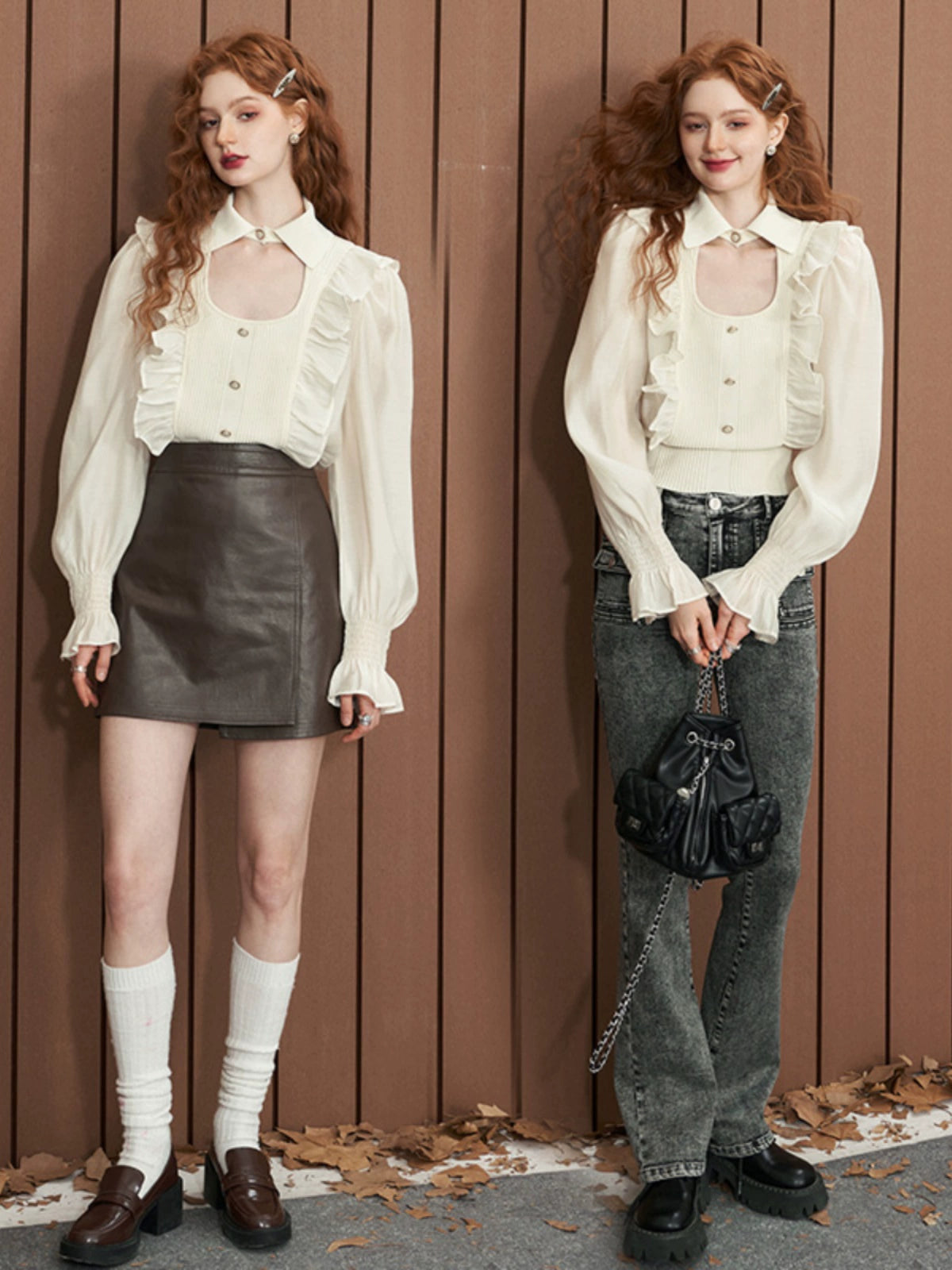 Elf Sack Patchwork Wooden Ear Slim Sweater