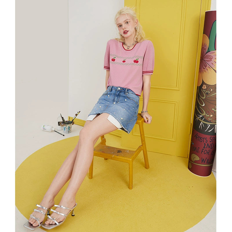 Elf Sack Ice Silk Sweater Gentle Short Sleeve
