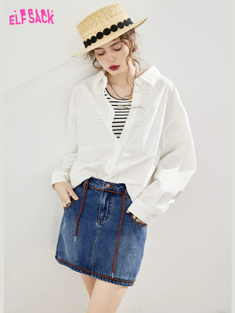 Elf Sack Summer Short Denim Skirt