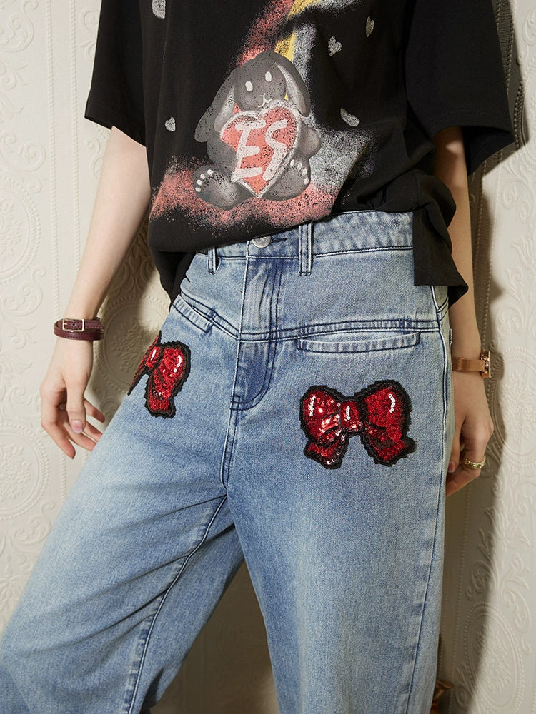 Elf Sack Summer Cropped Pants Wide Leg Bow