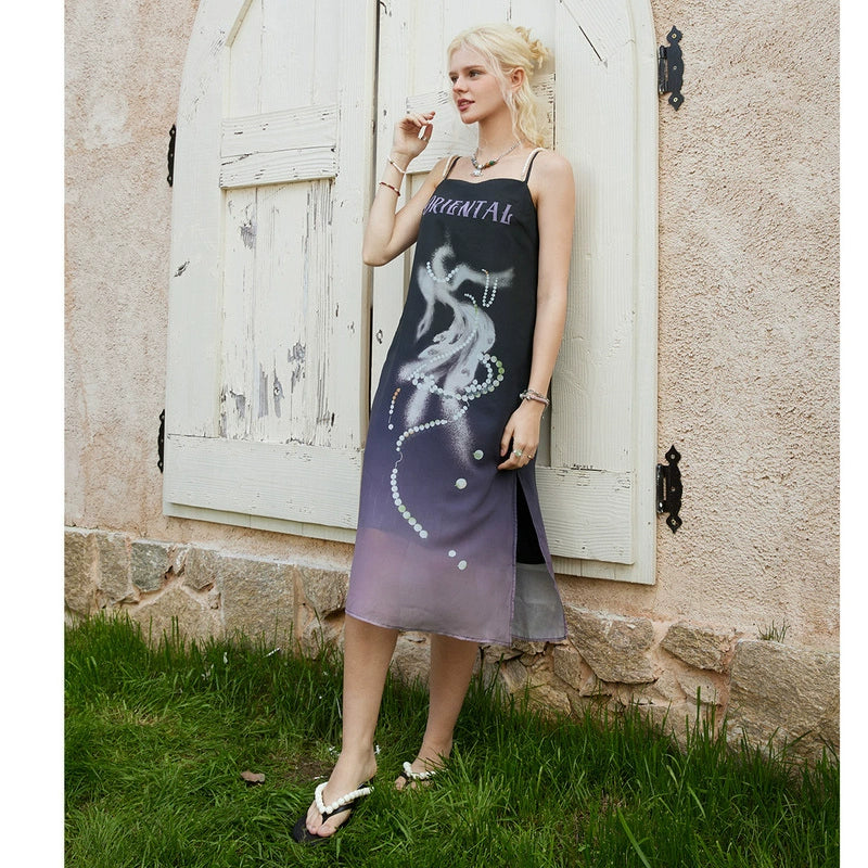 Elf Sack Casual Chiffon Sling Dress