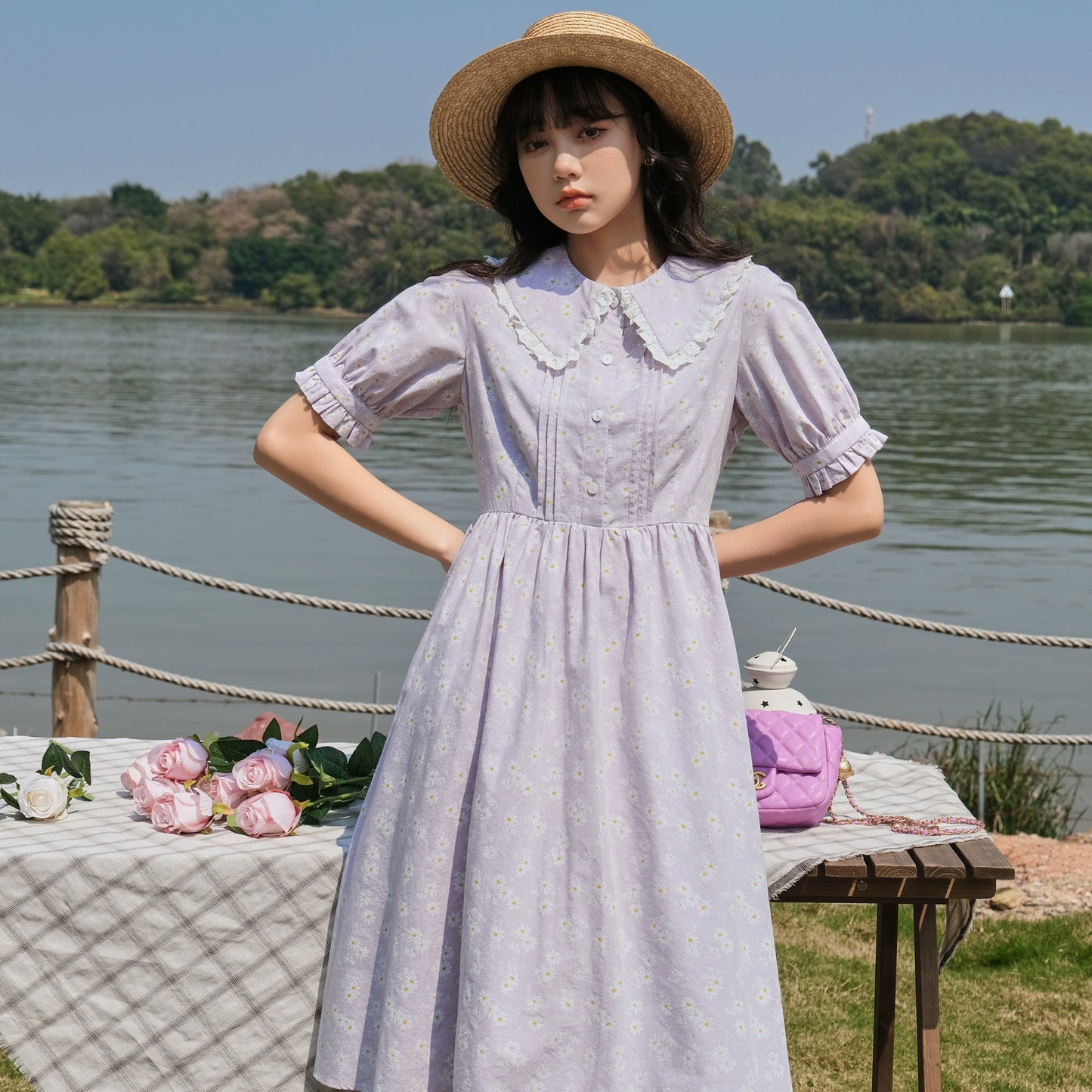 Huazaki Lu Original Dress Japanese Girl Little Daisy