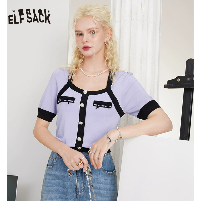 Elf Sack Green French Short Sleeve Sweater