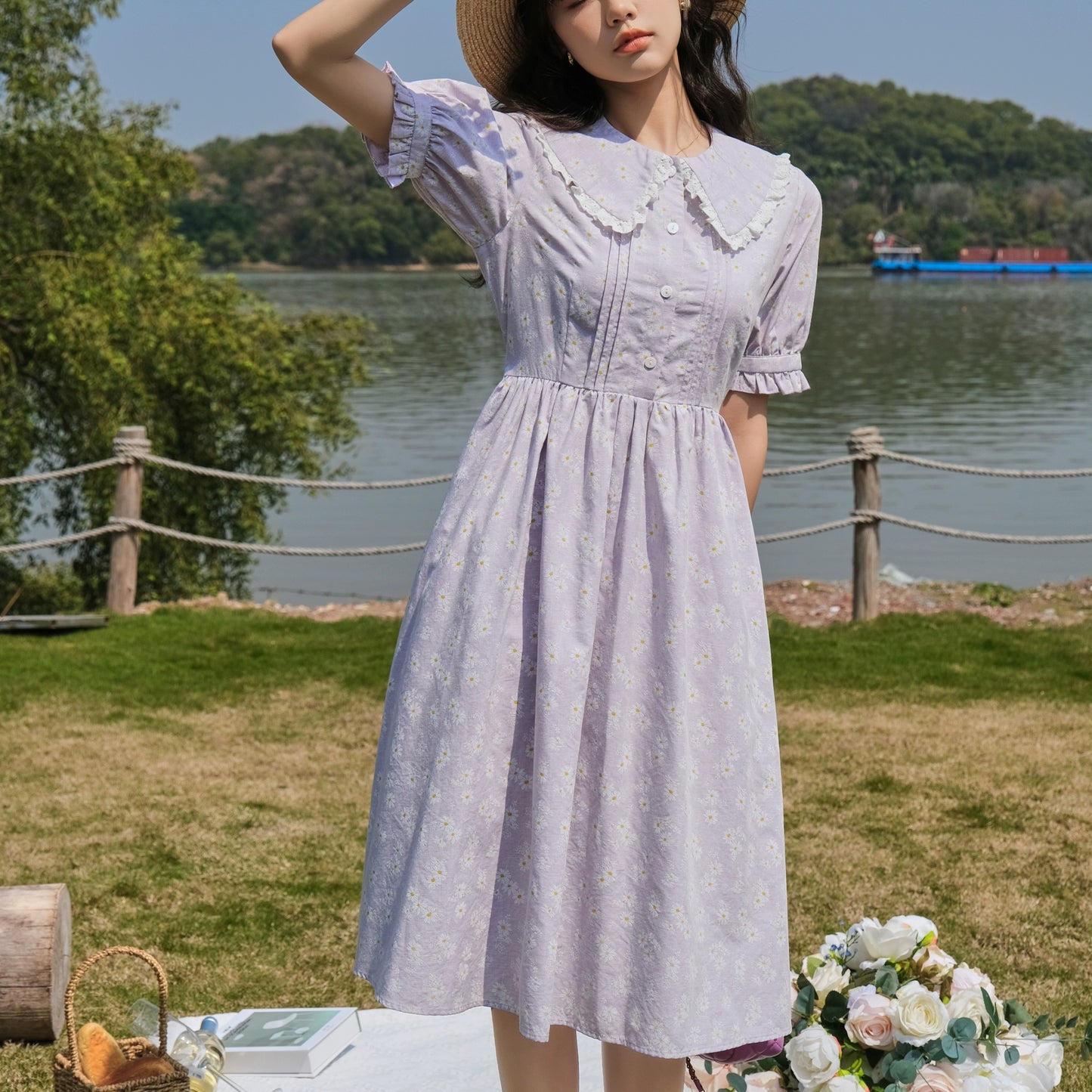 Huazaki Lu Original Dress Japanese Girl Little Daisy