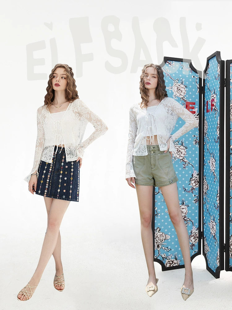 Elf Sack Lace Sun Protection Cardigan Two-Piece Set