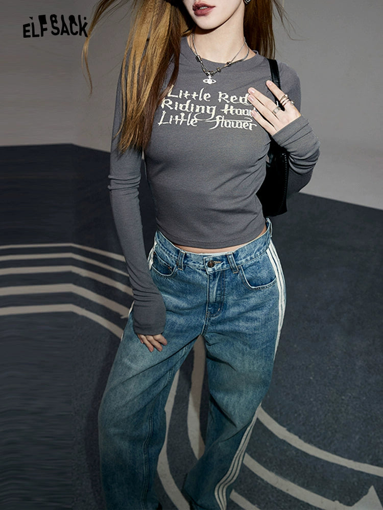 Elf Sack Silm Early Spring Slimming Long-Sleeved T-shirt