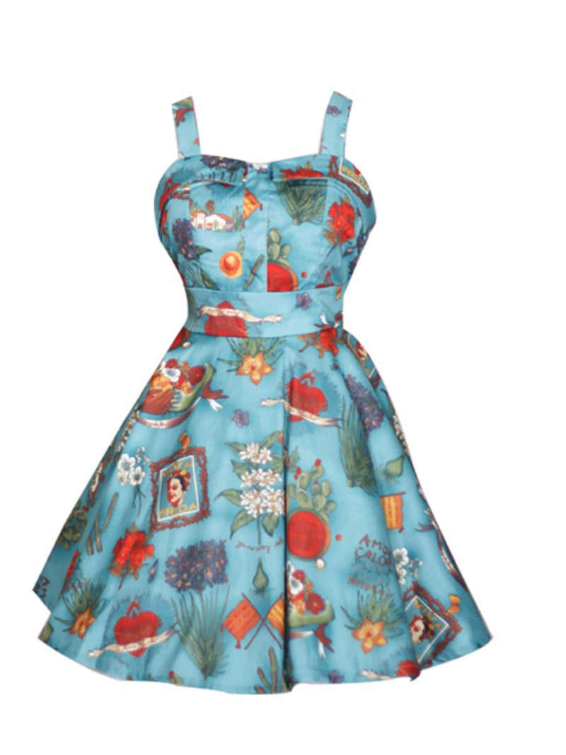 European and American-Style Original Retro Style Waist-Defined Slim Looking Dress