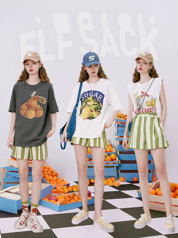 Elf Sack Summer High Waist A- line Casual Shorts