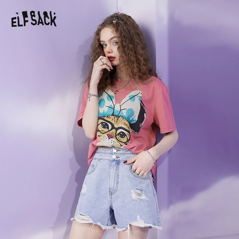 Elf Sack New Print Ins Short-Sleeved T-shirt
