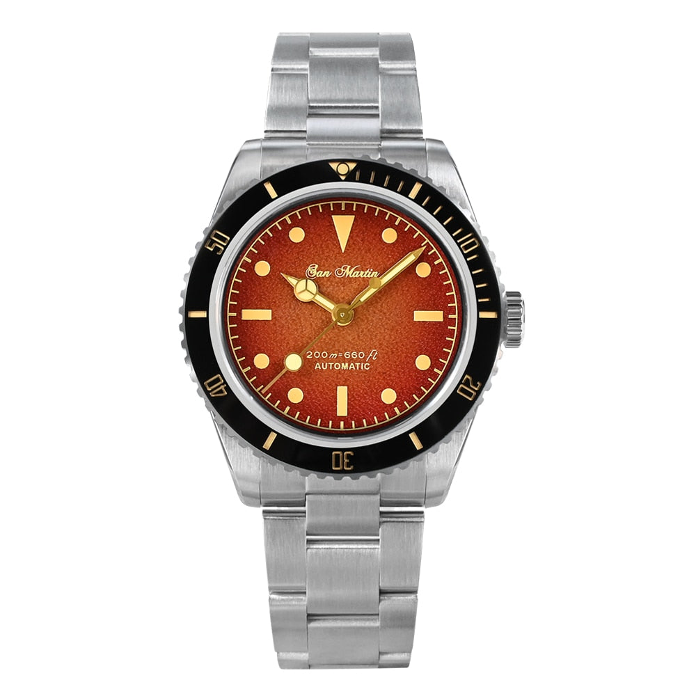San Martin Vintage 38mm 6200 Diver Watch for Men Luxury Water Ghost NH35 Automatic Mechanical Sapphire Waterproof 200m Relojes