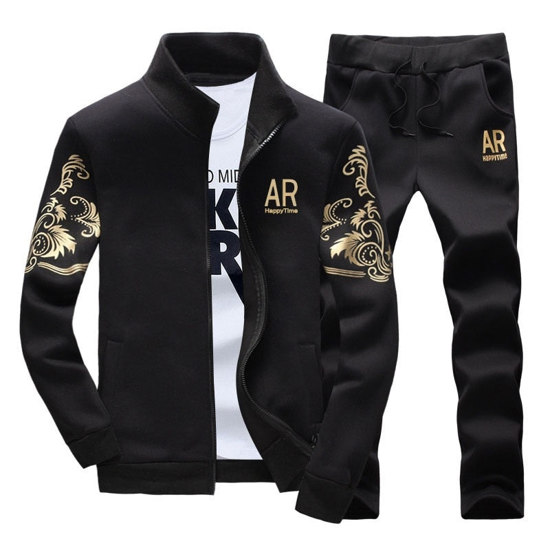 LBL Men's Tracksuit Sportswear Sets Spring Autumn Casual Tracksuits Men 2 Piece Zipper Sweatshirt + Sweatpants Brand Track Suit
