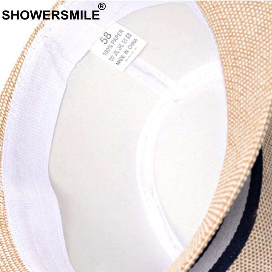 SHOWERSMILE Grey Jazz Hat Men Classic Patchwork Fedora Hats Male British Style Brand 2022 Summer Outdoor Bucket Hats And Caps