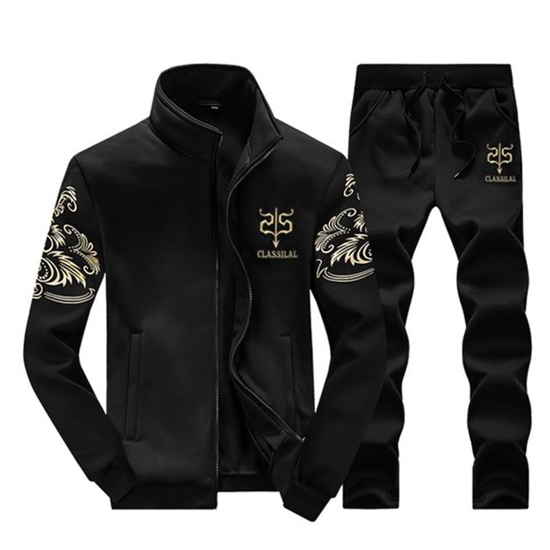 LBL Men's Tracksuit Sportswear Sets Spring Autumn Casual Tracksuits Men 2 Piece Zipper Sweatshirt + Sweatpants Brand Track Suit