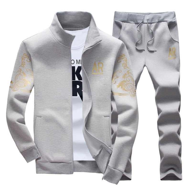 LBL Men's Tracksuit Sportswear Sets Spring Autumn Casual Tracksuits Men 2 Piece Zipper Sweatshirt + Sweatpants Brand Track Suit
