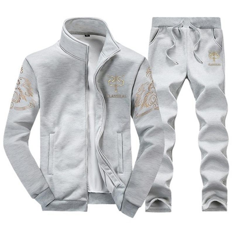 LBL Men's Tracksuit Sportswear Sets Spring Autumn Casual Tracksuits Men 2 Piece Zipper Sweatshirt + Sweatpants Brand Track Suit