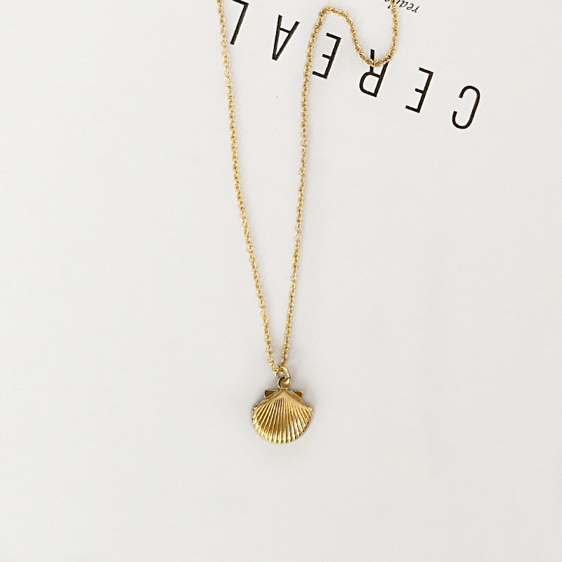 Peri'sbox 3 Sizes Gold Color Shell Necklace Fan Shape Pendant Necklaces Boho Necklace Delicate Ocean Gift Woman Collares De Moda