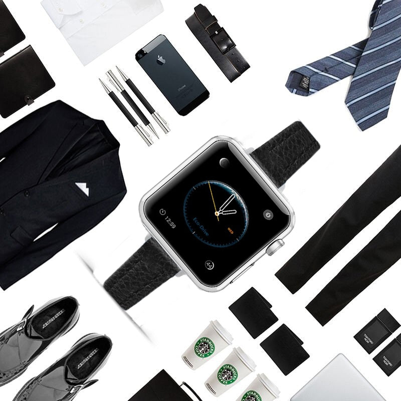 Slim Leather Strap for Apple watch band 44mm 40mm 38mm 42mm Soft Wrsit Belt bracelet for iWatch series 3 SE 5 4 6 watchband