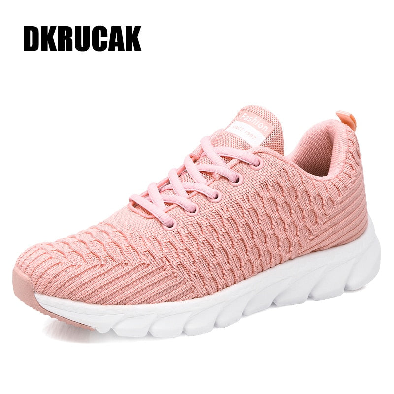 2022 Mesh Women Sneakers Breathable Women Flat Shoes Lightweight Casual Shoes Ladies Lace-up Deportivas Mujer Chaussures Femme