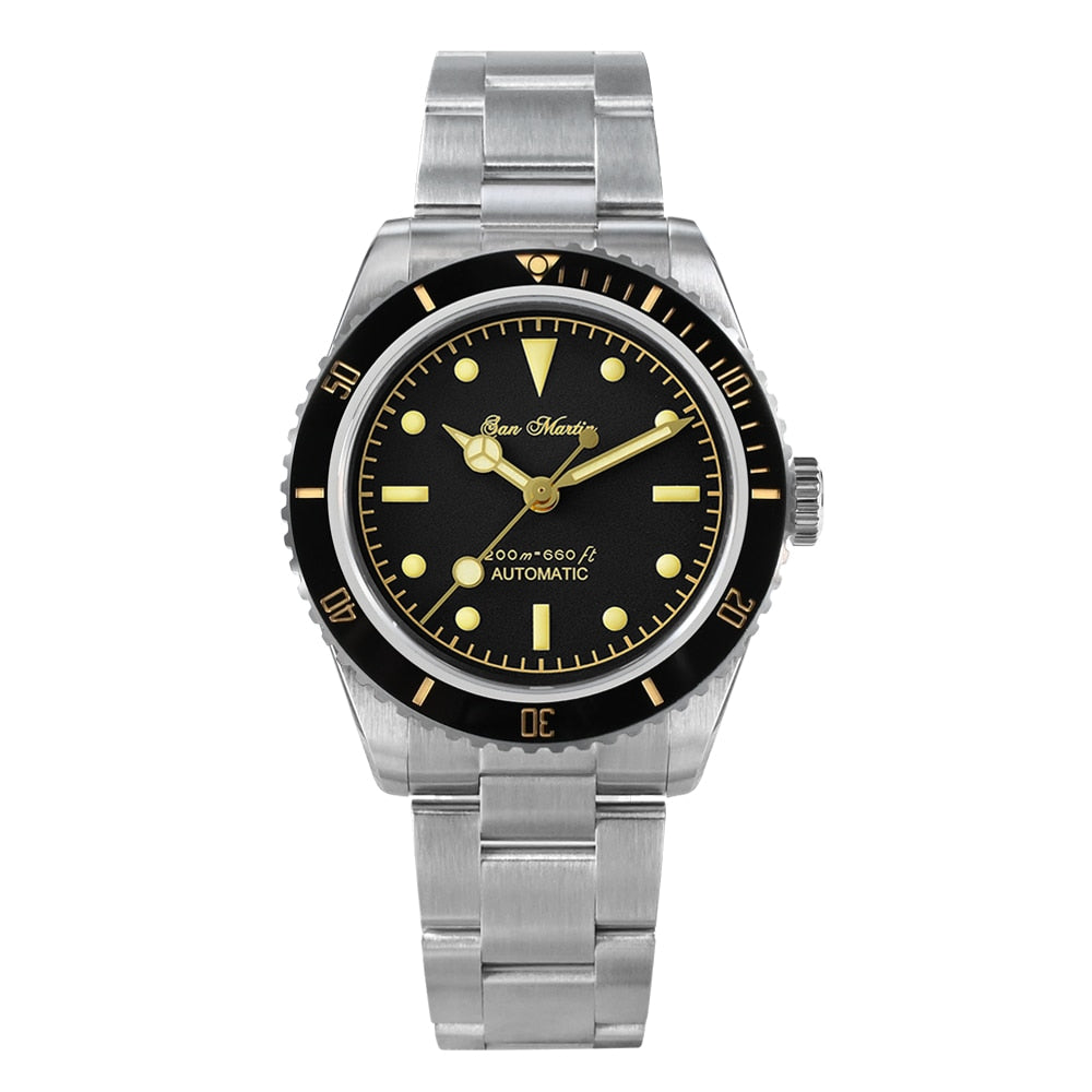 San Martin Vintage 38mm 6200 Diver Watch for Men Luxury Water Ghost NH35 Automatic Mechanical Sapphire Waterproof 200m Relojes