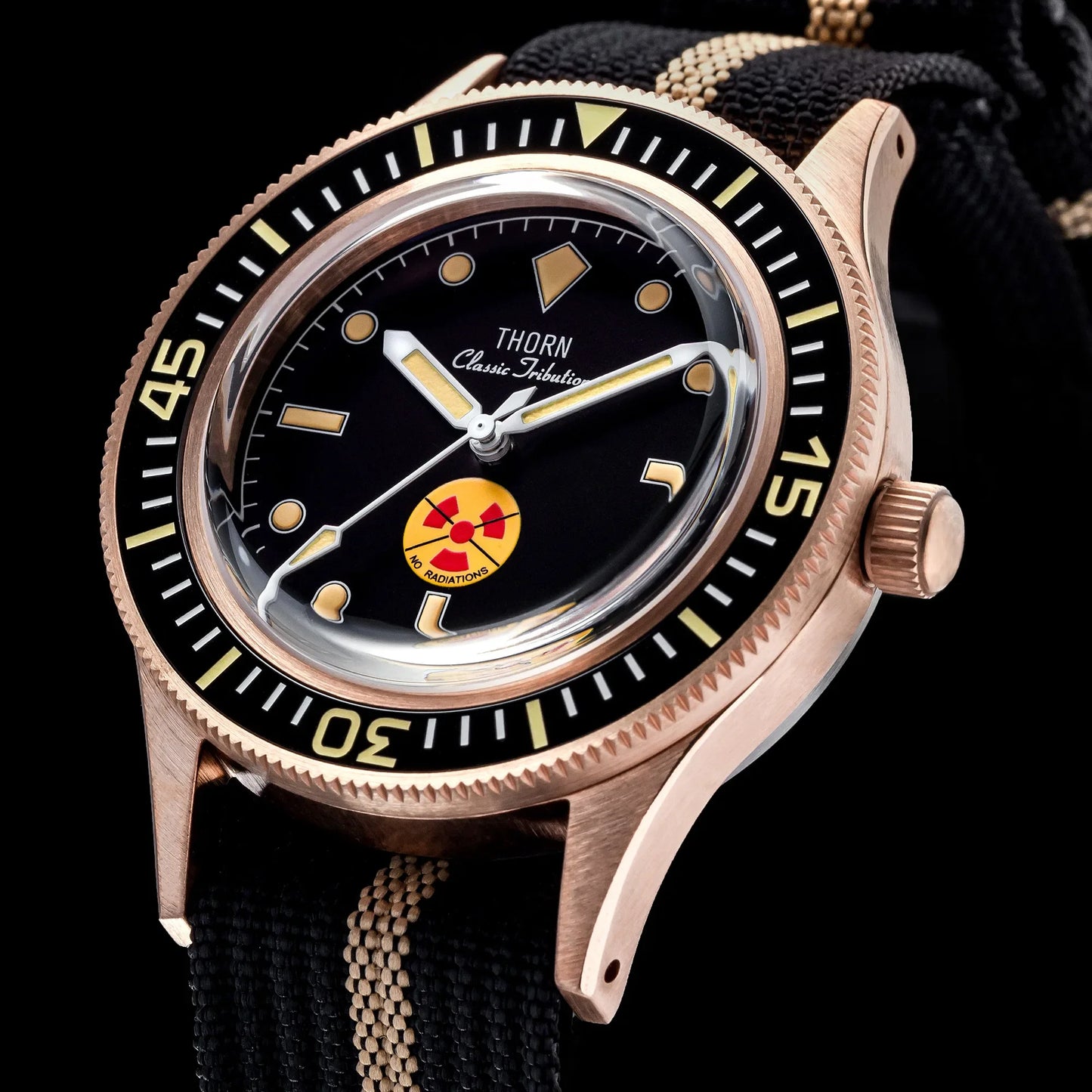 THORN Non-Radiation Vintage 50-Fathoms Tin bronze CUSN8 Diving Watch NH35A Movement Mutomatic Mechanical Sapphire Crystal 200M