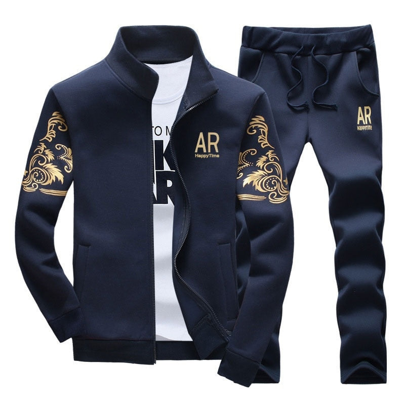 LBL Men's Tracksuit Sportswear Sets Spring Autumn Casual Tracksuits Men 2 Piece Zipper Sweatshirt + Sweatpants Brand Track Suit