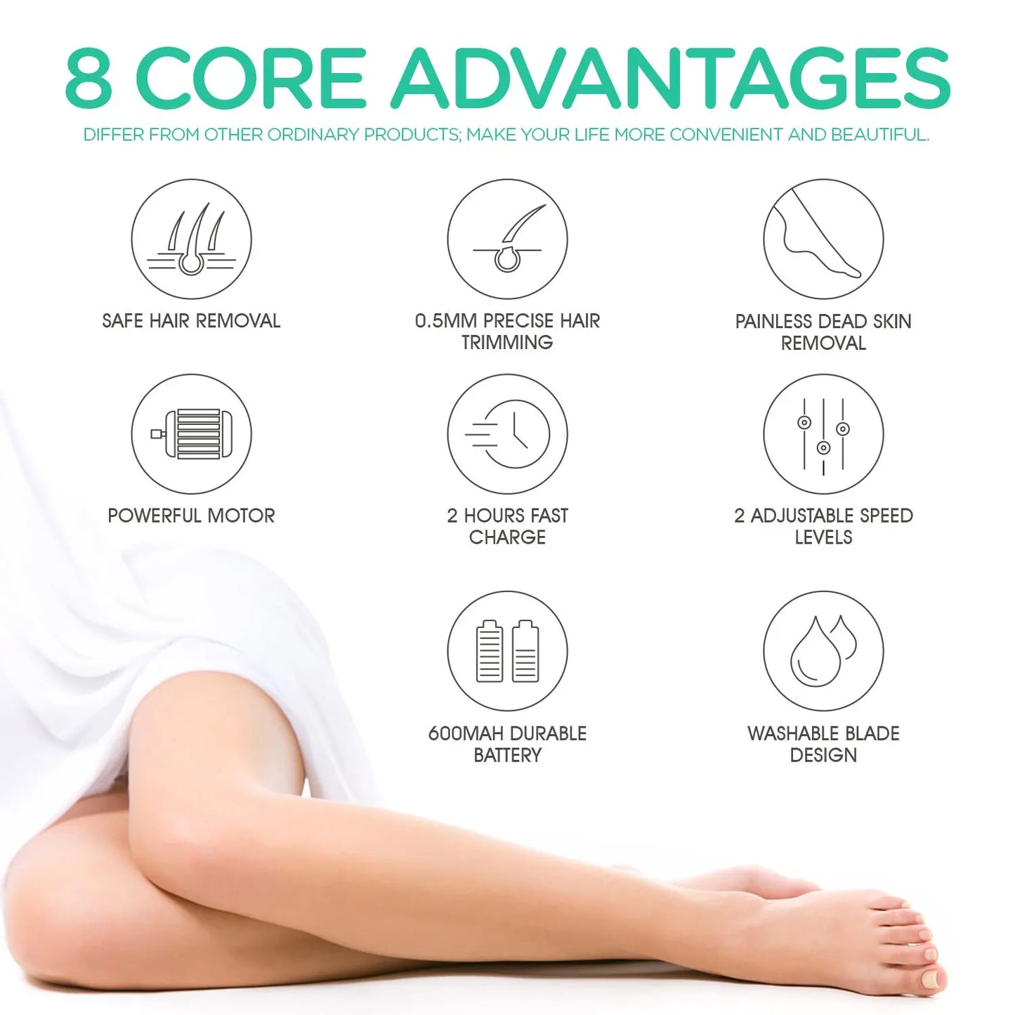 Kemei rechargeable 3 in 1 lady epilator hair shaver removal for women foot care electric hair callus remover device depilador