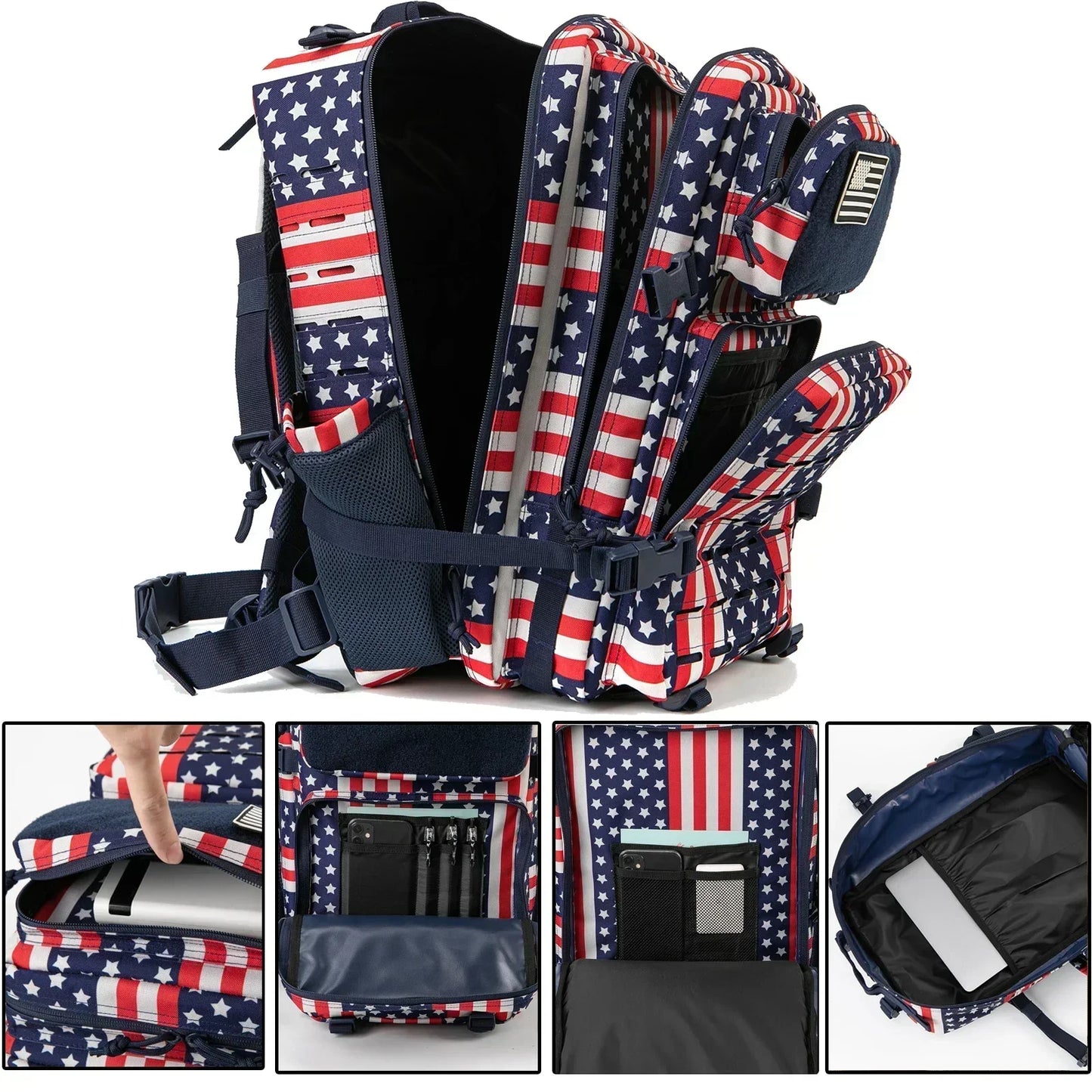 QT&QY 25L/45L Military Tactical Backpack for Women/men Army Laser Cut Molle Daypack School Bag Gym Rucksack with Dual Cup Holder