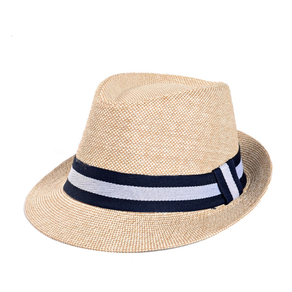 SHOWERSMILE Grey Jazz Hat Men Classic Patchwork Fedora Hats Male British Style Brand 2022 Summer Outdoor Bucket Hats And Caps