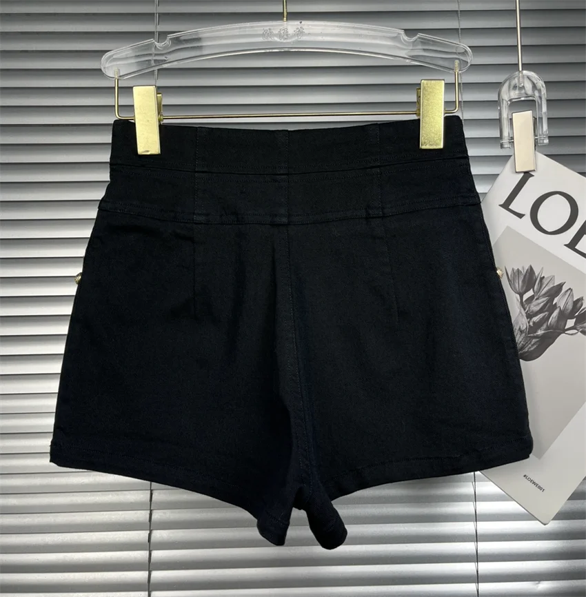 2024 new women shorts high quality black fashion luxury shorts for women clothes spring white shorts with chain