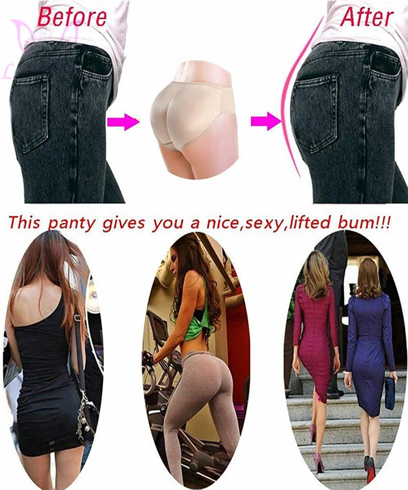 LANFEI Sexy Body Shaper Butt Lifter Paded Panties for Women Fajas Tummy Control Pants Fake Buttock Hip Enhancer Short Underwear