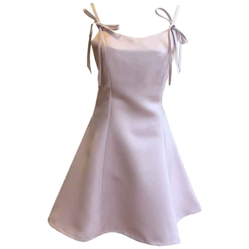 New V-neck Backless Slim Fit Sling Pink Skirt