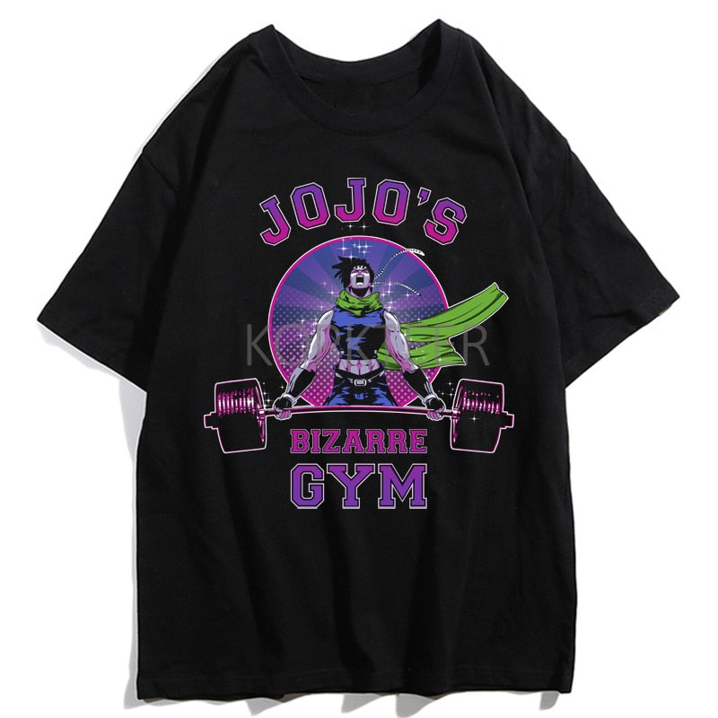 Jojo Bizarre Adventure Kujo Jotaro Giorno Giovanna Men Summer T-Shirts Harajuku Streetwear Ulzzang Hip Hop Tops Tee Cool T-Shirt