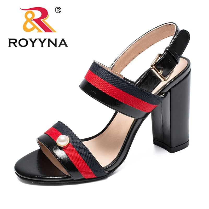 ROYYNA New Fashion Style Women Sandals High Heels Femme Summer Shoes Back Strap Feminino Sandals Comfortable Fast Free Shipping