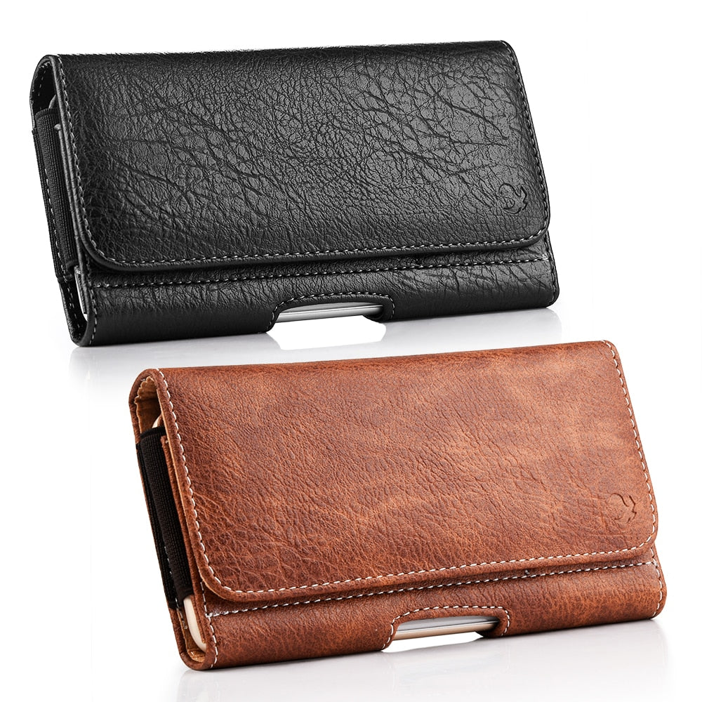 Phone pouch case for iphone XS 11 Pro Max XR 8 7 6plus universal magnetic holster leather cover for huawei xiaomi cell phone bag