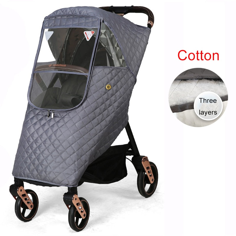 Universal Waterproof Winter Thicken Rain Cover Wind Dust Shield Full Raincoat for Baby Stroller Accessories Cane Pushchairs Suit