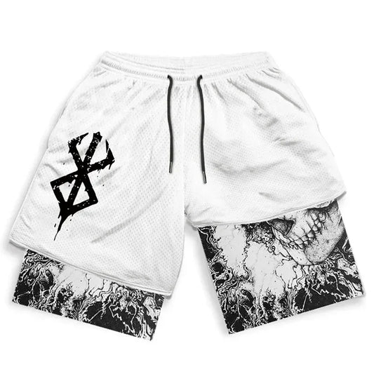 Y2K Summer Men Streetwear Anime High Waist Oversize Breathable Gym Short Pants Training Fitness Workout Track Shorts Clothes