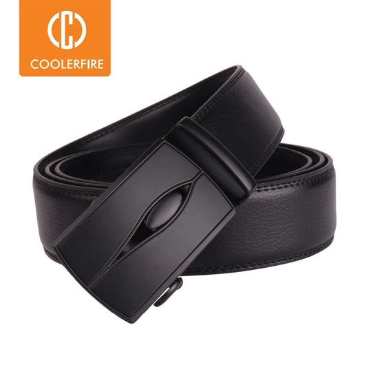 Coolerfire Good mens belt luxury high quality cow genuine leather belts for men automatic buckle fashion waist male ZD068