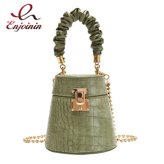 Crocodile Pattern Small Bucket Bag Crossbody Bags for Women 2021 Fashion Purses and Handbags Luxury Female Designer Bag Brand