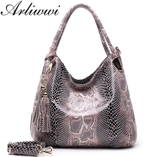 BIG SALE*Individual Fashion Snake Large Capacity Lady Bags New Tassel Embossed PU Leather Cross Body Handbags Women GPY01