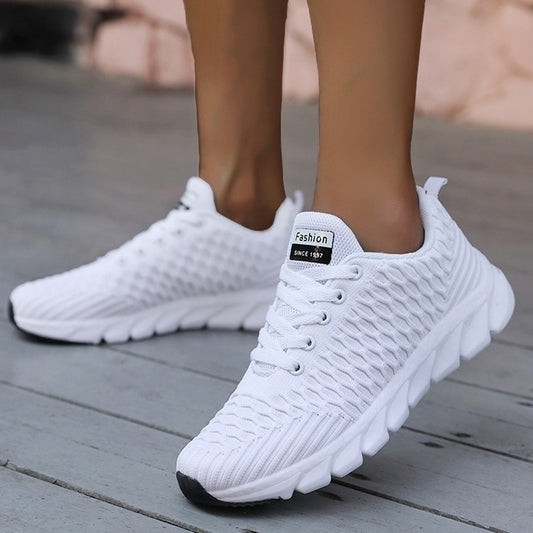 2022 Mesh Women Sneakers Breathable Women Flat Shoes Lightweight Casual Shoes Ladies Lace-up Deportivas Mujer Chaussures Femme